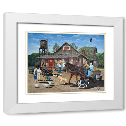 Poppas Store White Modern Wood Framed Art Print with Double Matting by Engler, Don