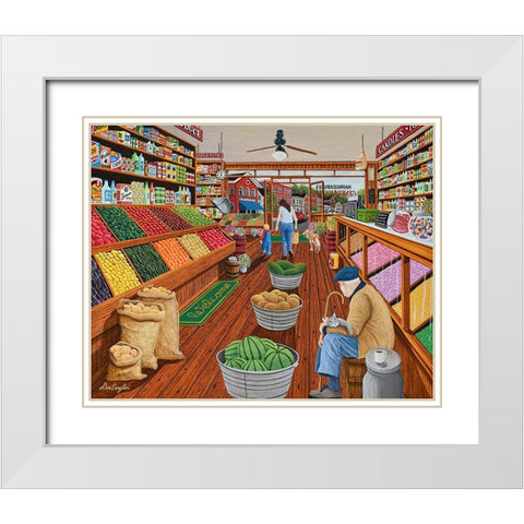 Country Store White Modern Wood Framed Art Print with Double Matting by Engler, Don