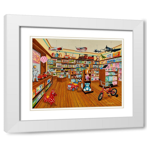 Stay and Play White Modern Wood Framed Art Print with Double Matting by Engler, Don