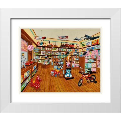 Stay and Play White Modern Wood Framed Art Print with Double Matting by Engler, Don