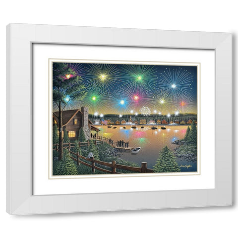 Celebrating the 4th White Modern Wood Framed Art Print with Double Matting by Engler, Don
