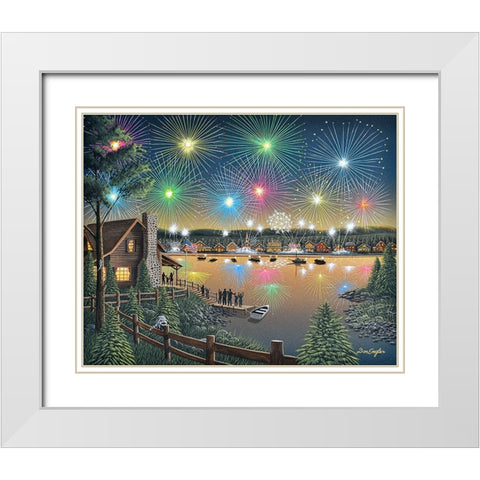 Celebrating the 4th White Modern Wood Framed Art Print with Double Matting by Engler, Don
