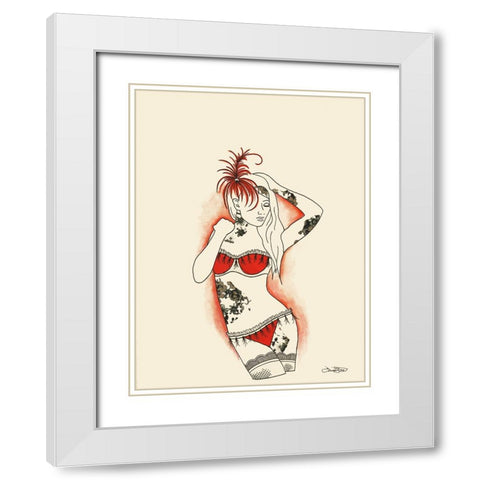 001ba White Modern Wood Framed Art Print with Double Matting by Steel, Emma