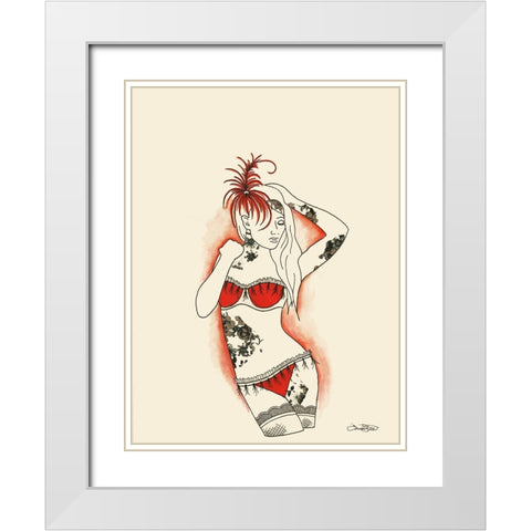 001ba White Modern Wood Framed Art Print with Double Matting by Steel, Emma