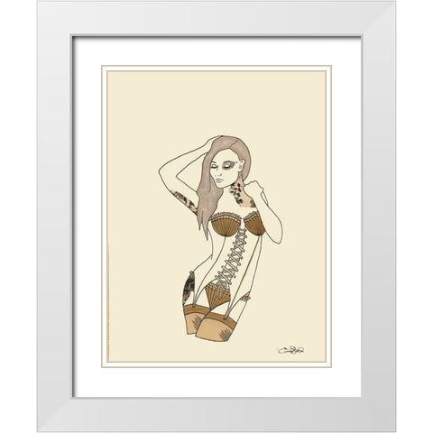 002ca White Modern Wood Framed Art Print with Double Matting by Steel, Emma