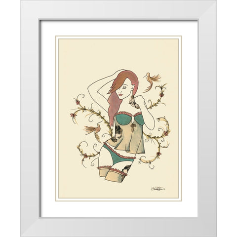 003ba White Modern Wood Framed Art Print with Double Matting by Steel, Emma