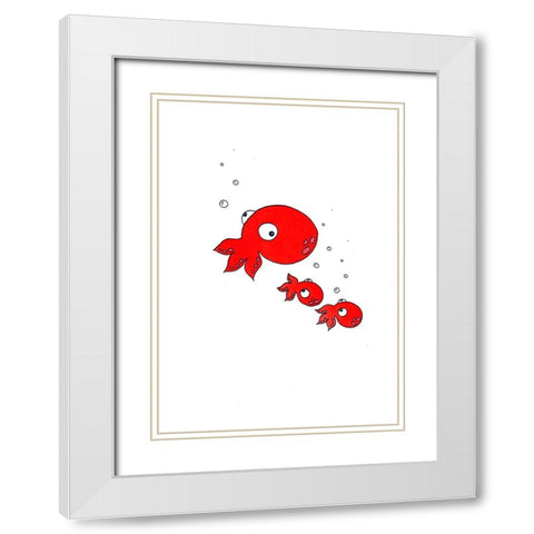 011a White Modern Wood Framed Art Print with Double Matting by Steel, Emma