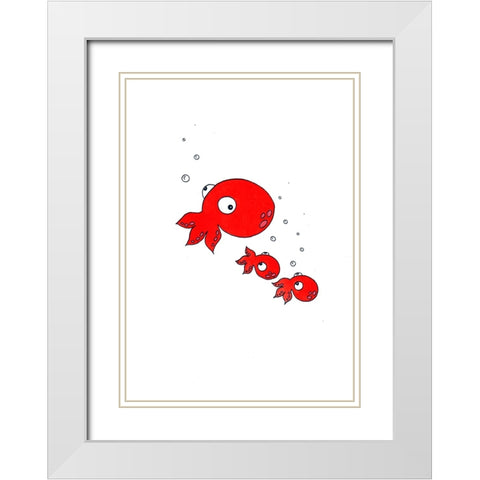 011a White Modern Wood Framed Art Print with Double Matting by Steel, Emma