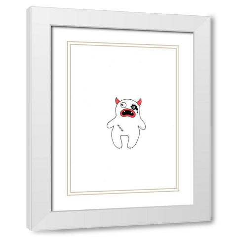 012a White Modern Wood Framed Art Print with Double Matting by Steel, Emma