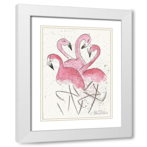 023a White Modern Wood Framed Art Print with Double Matting by Steel, Emma