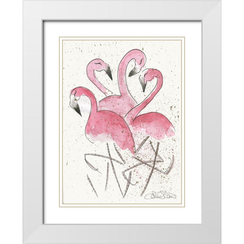 023a White Modern Wood Framed Art Print with Double Matting by Steel, Emma