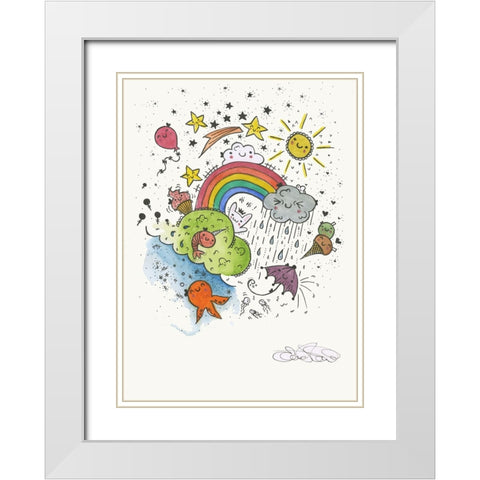 044a White Modern Wood Framed Art Print with Double Matting by Steel, Emma