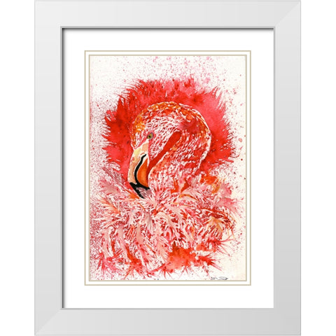 096a White Modern Wood Framed Art Print with Double Matting by Steel, Emma