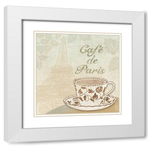 Cafe de Paris White Modern Wood Framed Art Print with Double Matting by Clark, Erin