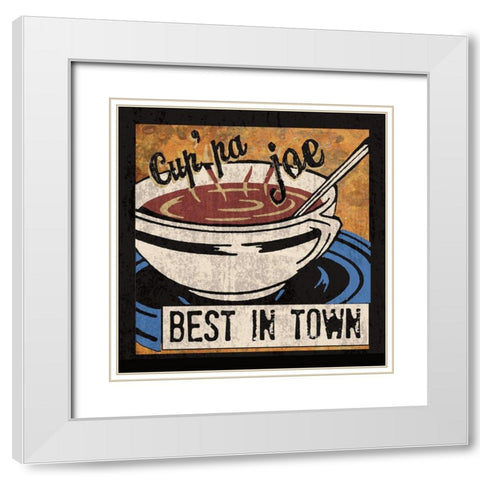 Best in Town White Modern Wood Framed Art Print with Double Matting by Clark, Erin