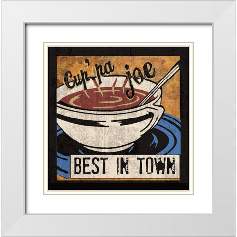Best in Town White Modern Wood Framed Art Print with Double Matting by Clark, Erin