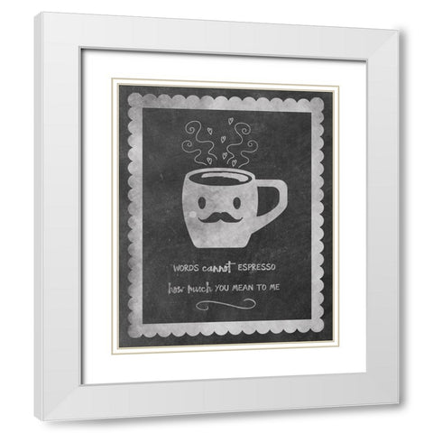 Face Coffee White Modern Wood Framed Art Print with Double Matting by Clark, Erin