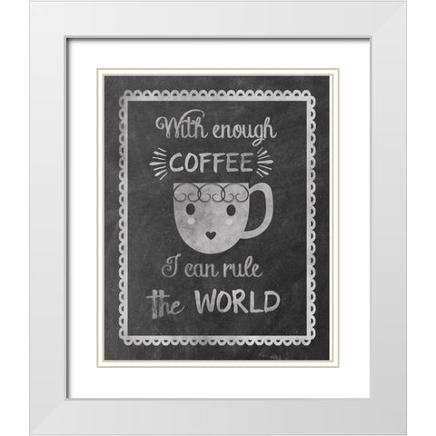 Rule Coffee White Modern Wood Framed Art Print with Double Matting by Clark, Erin