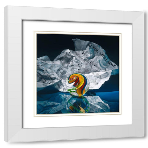 All You Need Is Love White Modern Wood Framed Art Print with Double Matting by Chartier, Francois