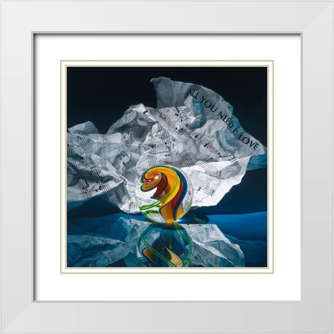 All You Need Is Love White Modern Wood Framed Art Print with Double Matting by Chartier, Francois