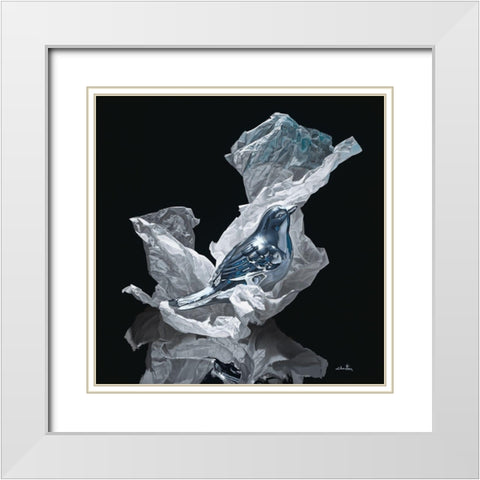 Early Bird White Modern Wood Framed Art Print with Double Matting by Chartier, Francois