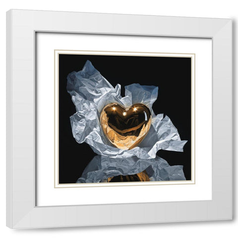 Heart Of Gold White Modern Wood Framed Art Print with Double Matting by Chartier, Francois