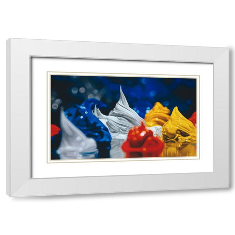 Primary Color White Modern Wood Framed Art Print with Double Matting by Chartier, Francois