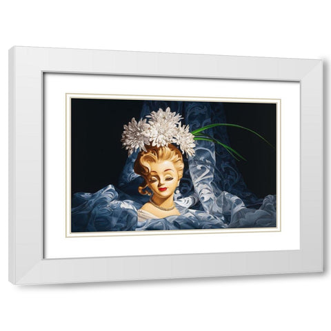 Reverie White Modern Wood Framed Art Print with Double Matting by Chartier, Francois