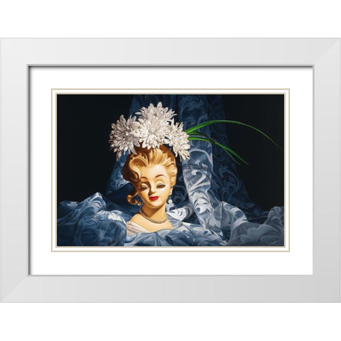 Reverie White Modern Wood Framed Art Print with Double Matting by Chartier, Francois