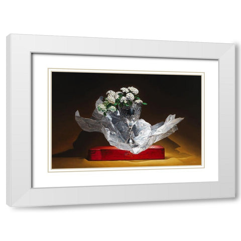 The Offering White Modern Wood Framed Art Print with Double Matting by Chartier, Francois