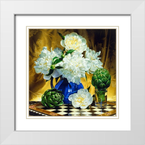 Cloud Five White Modern Wood Framed Art Print with Double Matting by Chartier, Francois