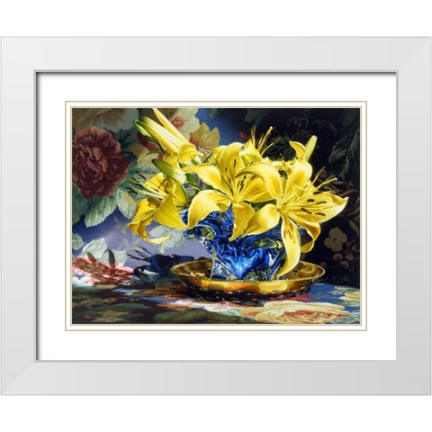 Fire And Ice White Modern Wood Framed Art Print with Double Matting by Chartier, Francois