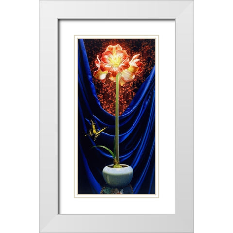 Mme Butterfly White Modern Wood Framed Art Print with Double Matting by Chartier, Francois
