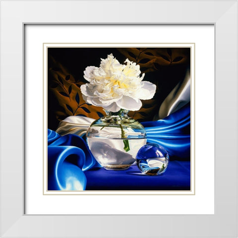 Solitaire White Modern Wood Framed Art Print with Double Matting by Chartier, Francois