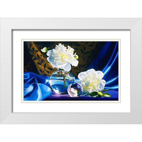 Twin White Modern Wood Framed Art Print with Double Matting by Chartier, Francois