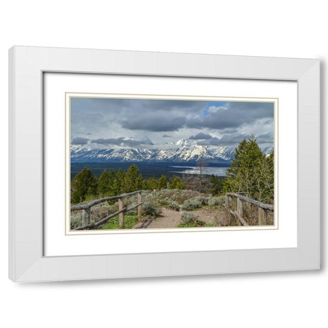 Jackson Lake Overlook GTNP White Modern Wood Framed Art Print with Double Matting by Galloimages Online