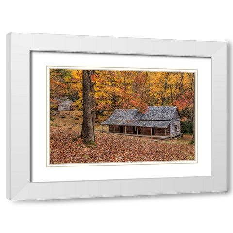 Bud Ogle Place With Barn Comp 2 White Modern Wood Framed Art Print with Double Matting by Galloimages Online