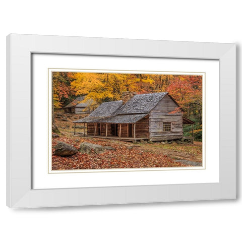 Bud Ogle Place With Barn White Modern Wood Framed Art Print with Double Matting by Galloimages Online