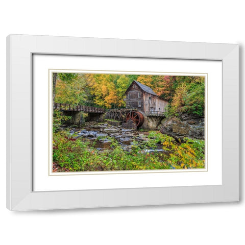 Grist Mill Fall 2013 1 White Modern Wood Framed Art Print with Double Matting by Galloimages Online