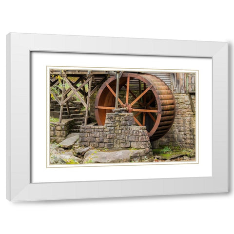 Grist Mill Fall 2013 3 White Modern Wood Framed Art Print with Double Matting by Galloimages Online