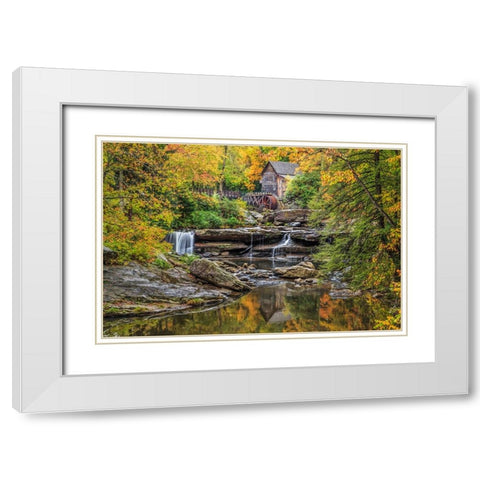 Grist Mill Fall 2013 5 White Modern Wood Framed Art Print with Double Matting by Galloimages Online