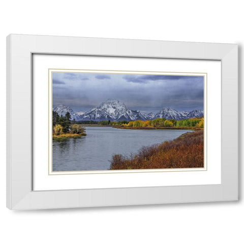 Oxbow Bend Fall 2013 White Modern Wood Framed Art Print with Double Matting by Galloimages Online