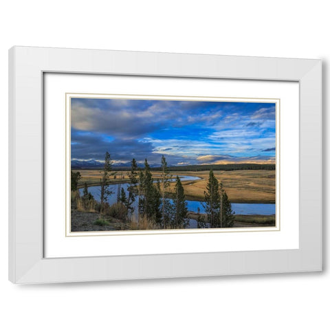 S Curve Hayden Valley White Modern Wood Framed Art Print with Double Matting by Galloimages Online