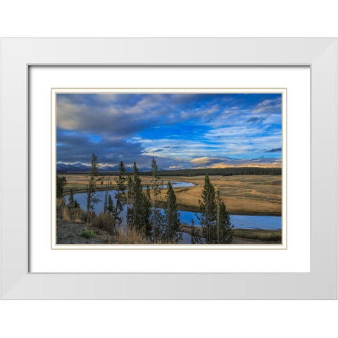 S Curve Hayden Valley White Modern Wood Framed Art Print with Double Matting by Galloimages Online