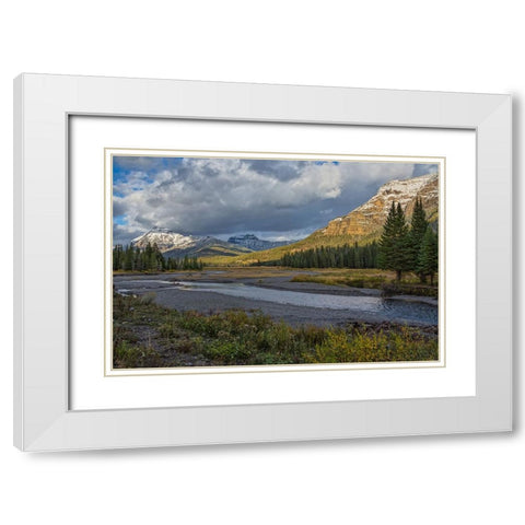 Soda Butte Creek Scenery (Yellowstone) White Modern Wood Framed Art Print with Double Matting by Galloimages Online