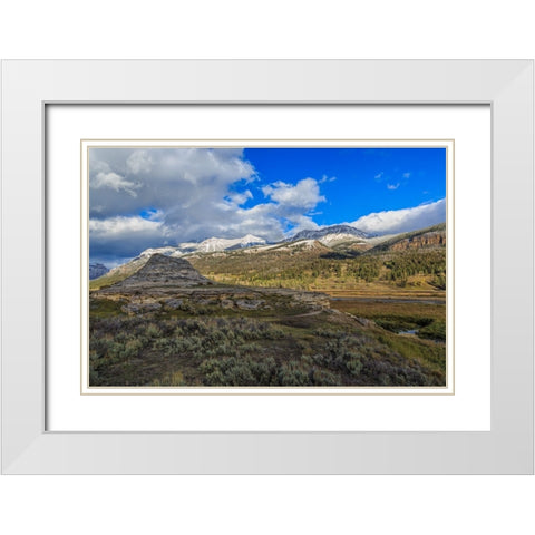 Soda Butte In Yellowstone White Modern Wood Framed Art Print with Double Matting by Galloimages Online