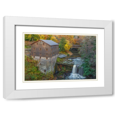 Lantermans Mill White Modern Wood Framed Art Print with Double Matting by Galloimages Online