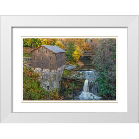 Lantermans Mill White Modern Wood Framed Art Print with Double Matting by Galloimages Online