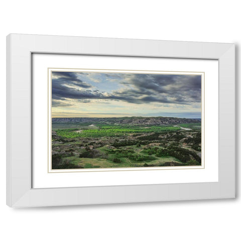 Oxbow Overlook (TRNP) White Modern Wood Framed Art Print with Double Matting by Galloimages Online