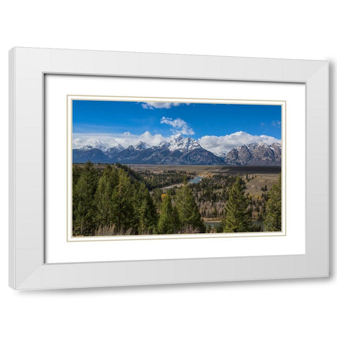 Snake River Overlook White Modern Wood Framed Art Print with Double Matting by Galloimages Online
